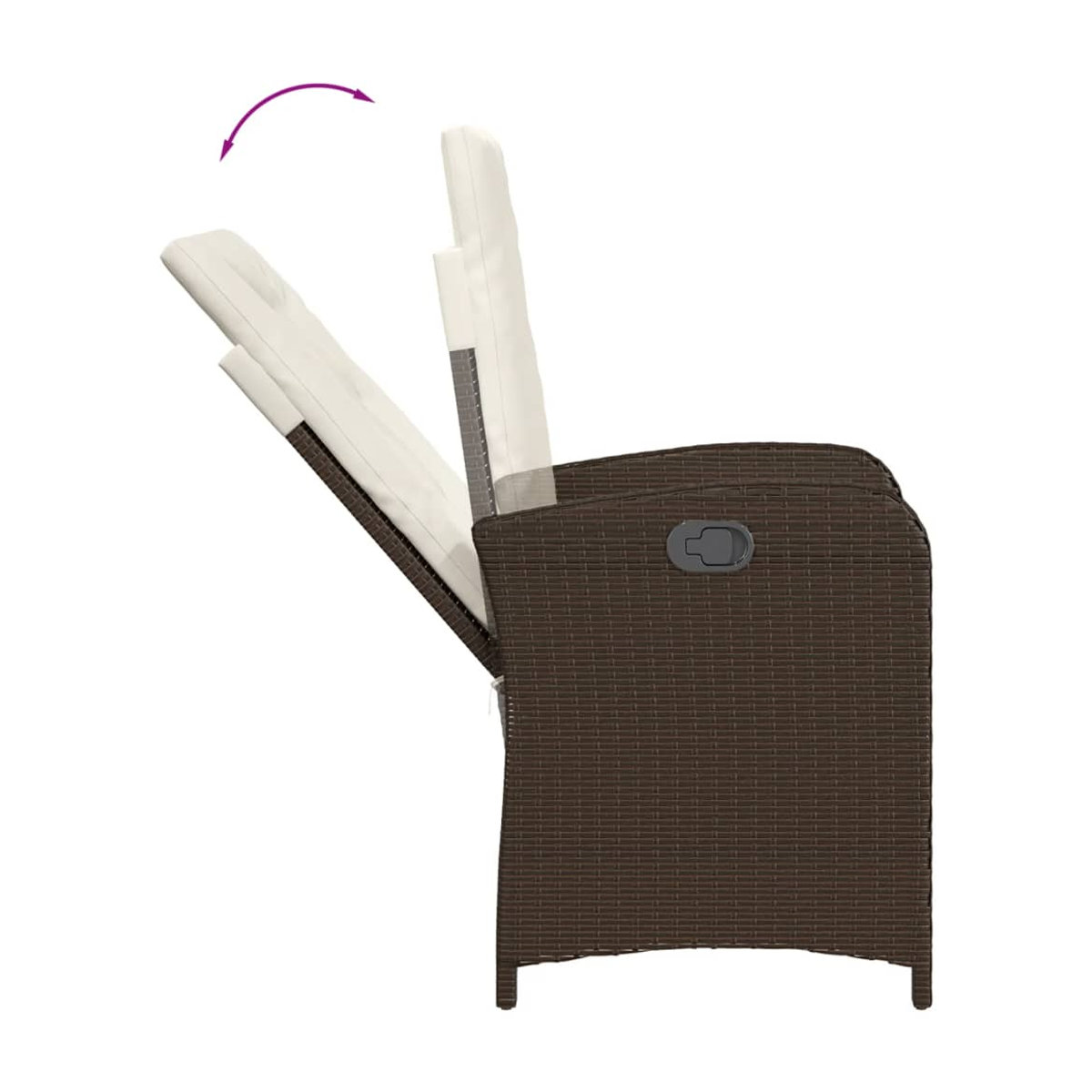 Vidaxl 3-teiliges Gartenmöbel-Set aus Polyrattan mit Kissen und Glas in Braun - Bild 2