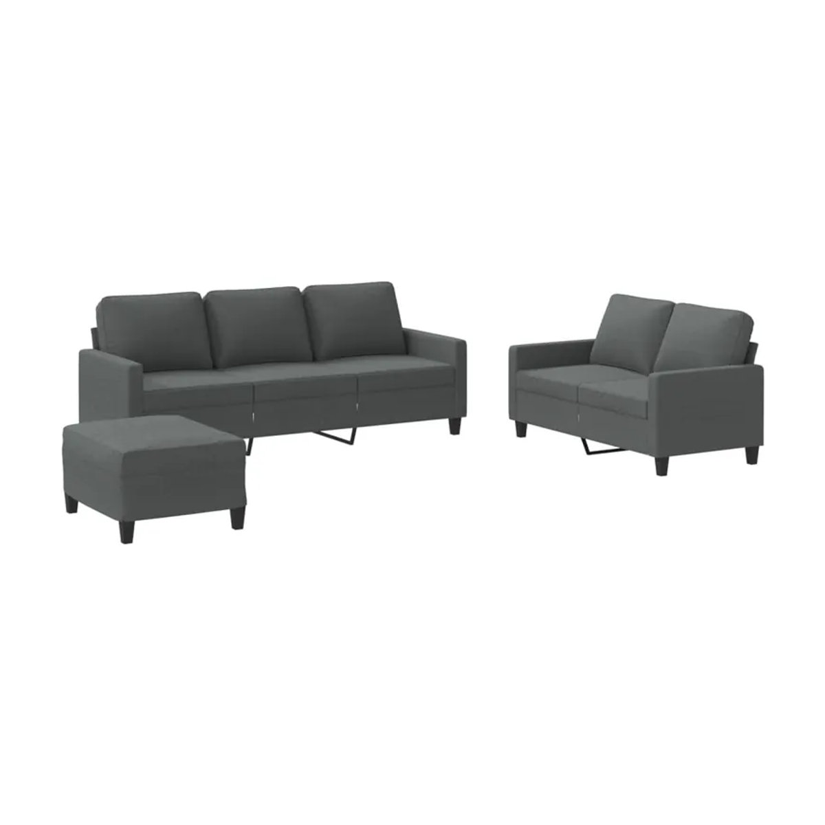 Vidaxl 3-teiliges Lounge-Set aus Stoff in Anthrazit und Grau im modernen Design - Bild 2