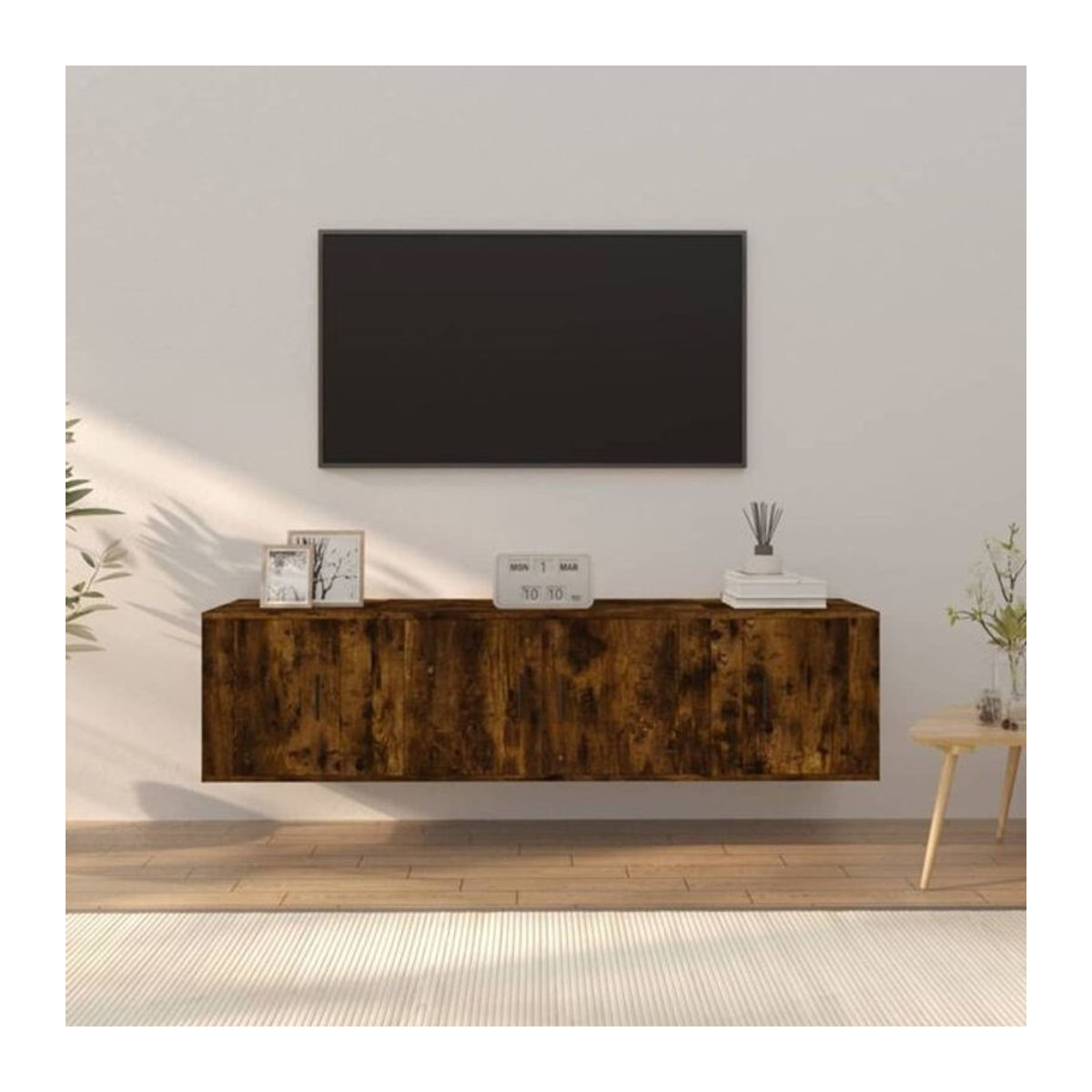 Vidaxl 3-teiliges TV-Schrank-Set aus Holzwerkstoff in Räuchereiche, Farben Braun und Grau, Design Klassisch oder Modern - Bild 1