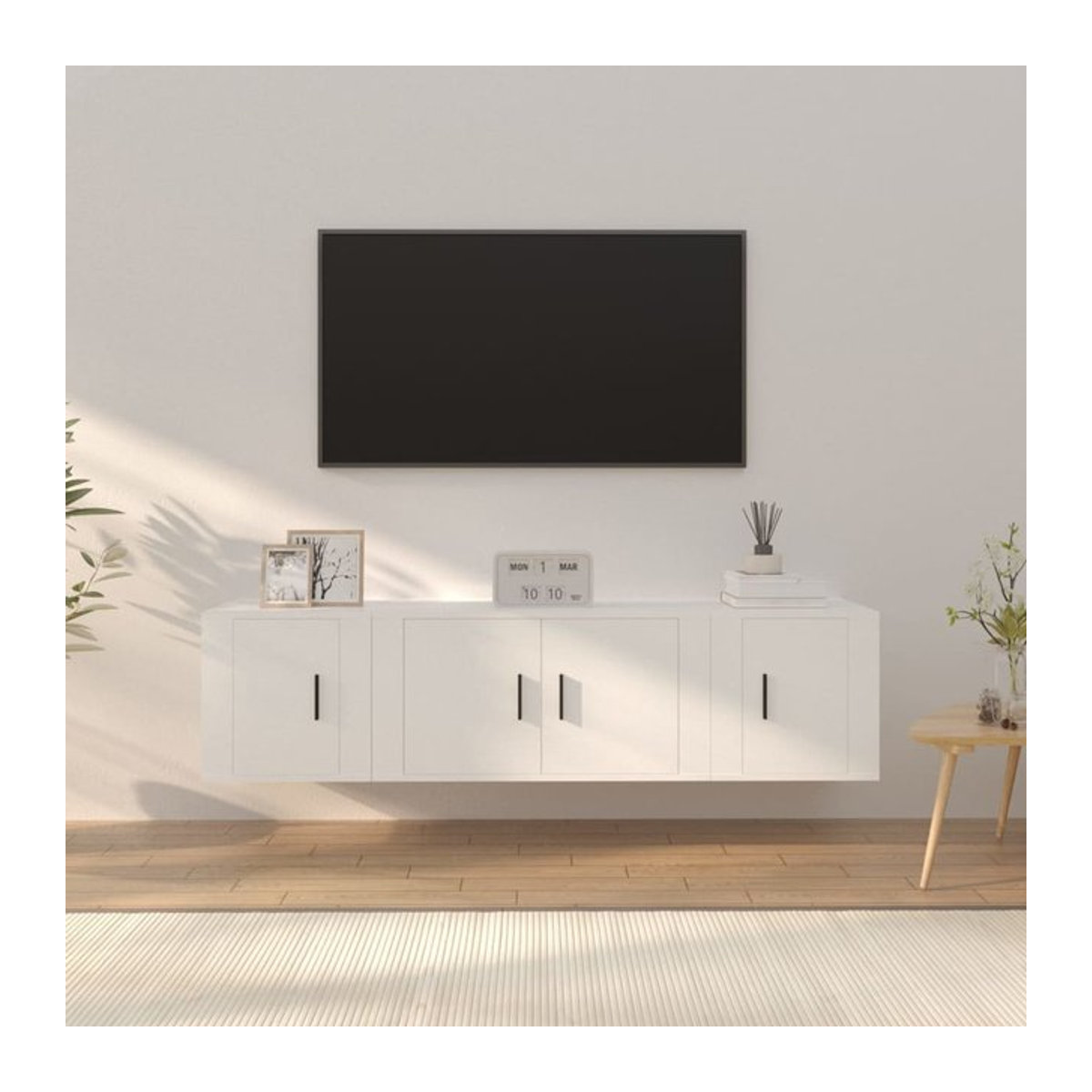Vidaxl 3-teiliges TV-Schrank-Set aus Holzwerkstoff in Weiß im klassischen und minimalistischen Design - Bild 1