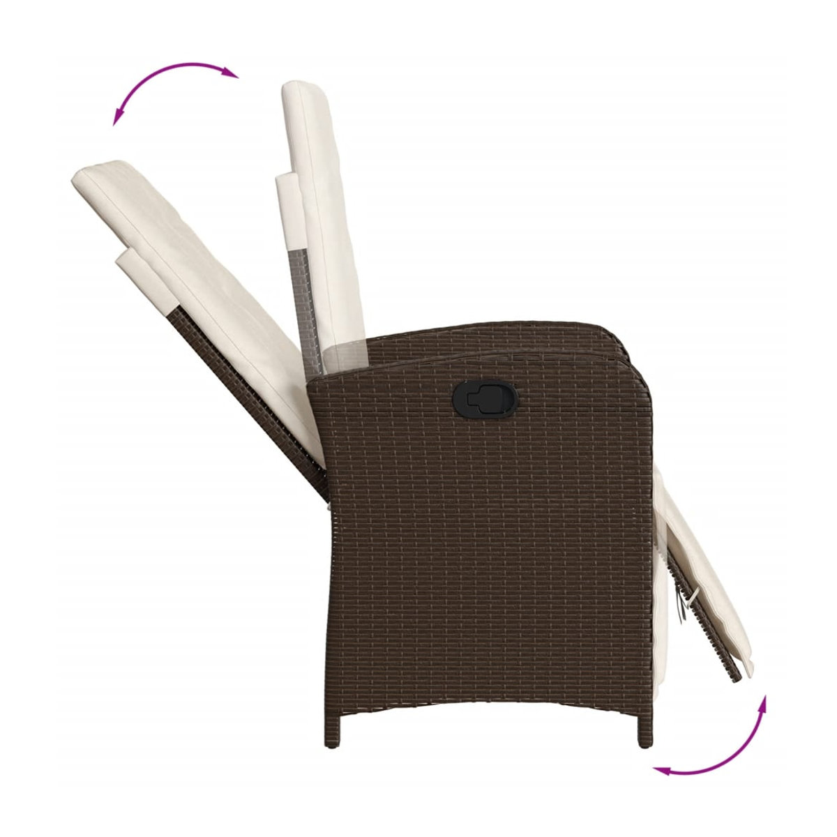 Vidaxl 5-teiliges Gartenmöbel-Set aus Polyrattan mit Kissen und Glas in Braun - Bild 3