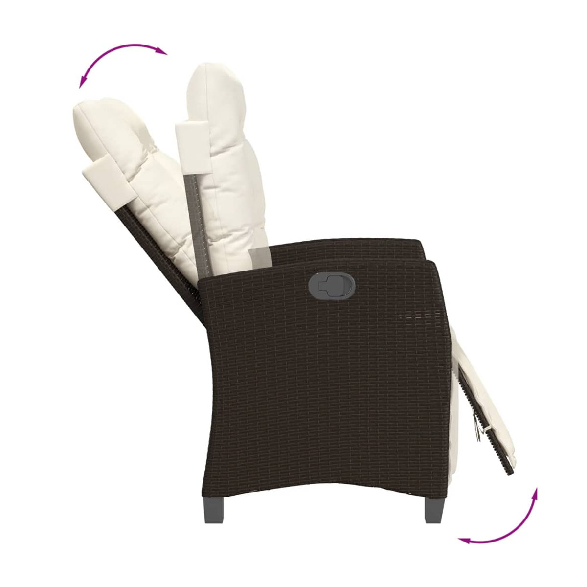 Vidaxl 5-teiliges Gartenmöbel-Set aus Polyrattan mit Kissen und Glastisch in Braun im modernen Design - Bild 2
