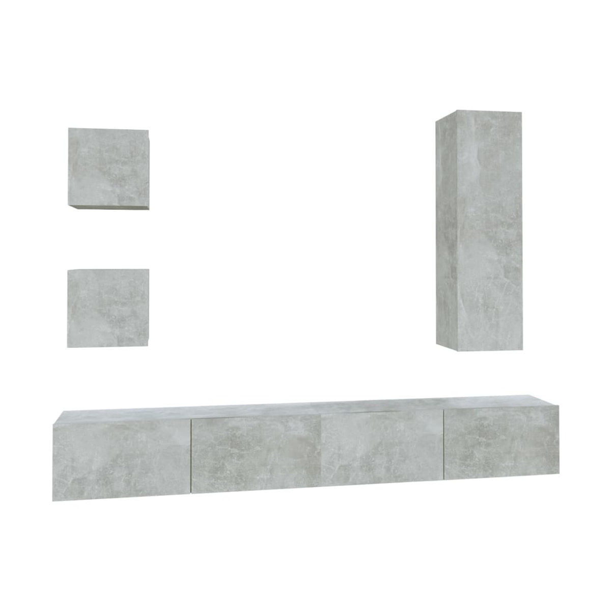 Vidaxl 5-teiliges TV-Schrank-Set in Grau im modernen Design aus Holzwerkstoff - Bild 3