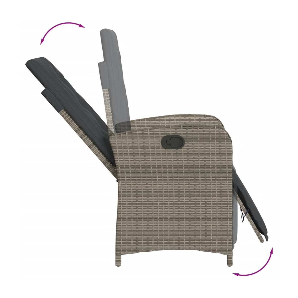Vidaxl 7-teiliges Gartenmöbel-Set aus PE-Rattan mit Kissen in Grau - Bild 3