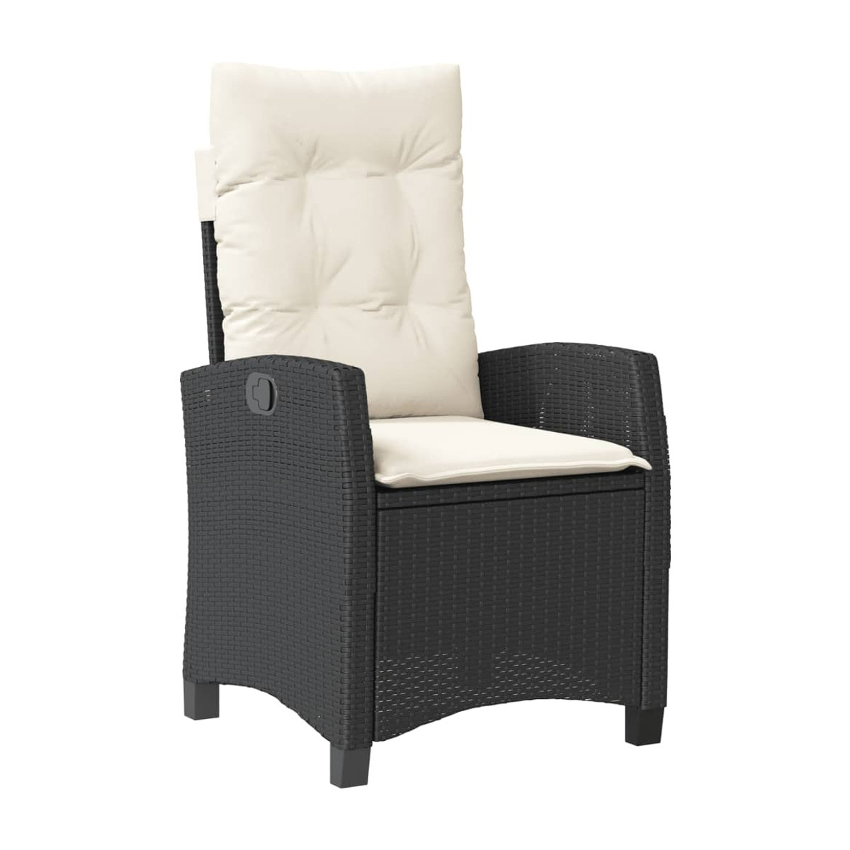 Vidaxl 7-teiliges Gartenmöbel-Set aus Polyrattan mit Kissen und Glas in Schwarz - Bild 4