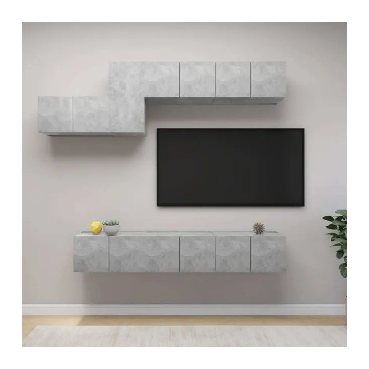Vidaxl 7-teiliges TV-Schrank-Set Modern in Grau aus Holzwerkstoff - Bild 1
