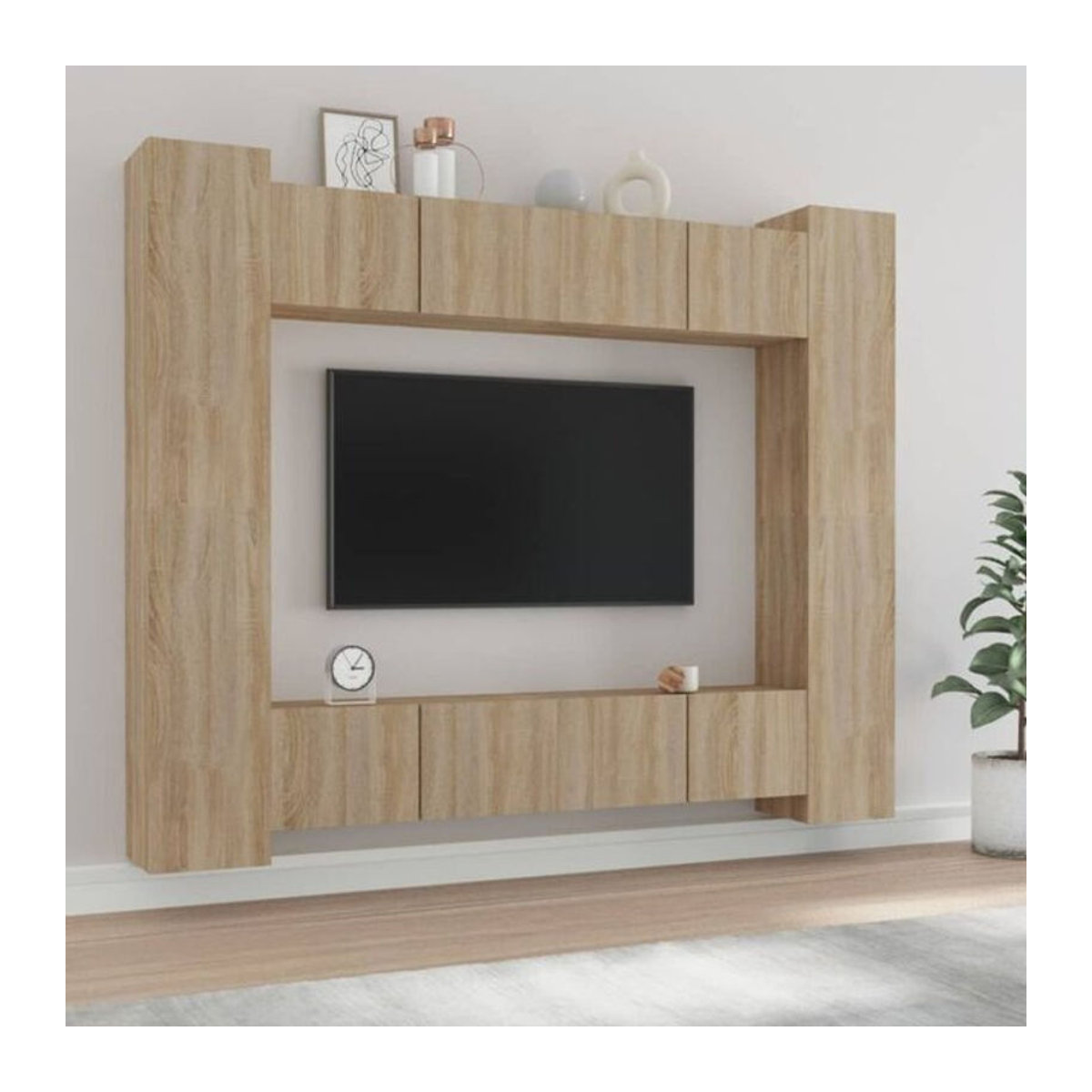 Vidaxl 8-teiliges TV-Schrank-Set in Sonoma-Eiche Braun aus Holzwerkstoff im modernen Design - Bild 1