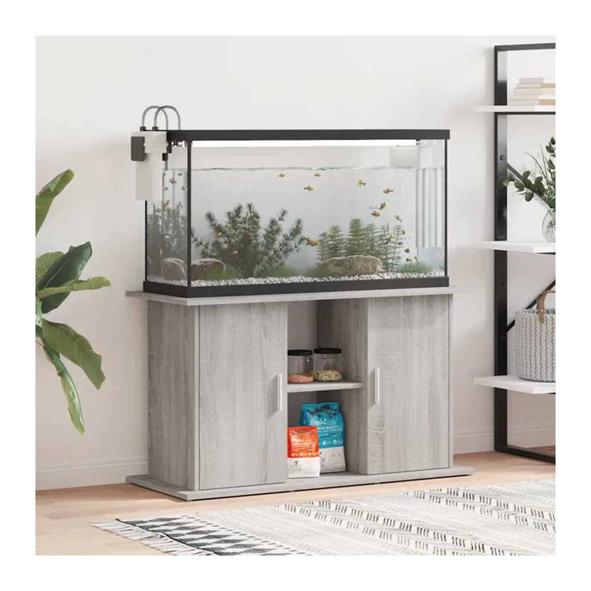Vidaxl Aquarium Unterschrank modern in Sonoma Eiche Grau, B/T/H: 101 x 41 x 58 cm - Bild 1