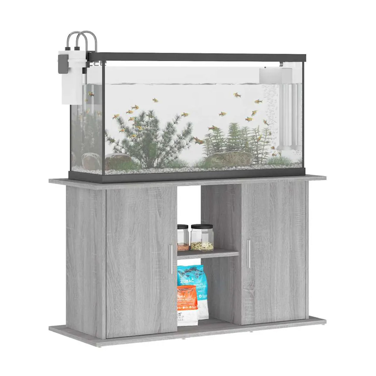 Vidaxl Aquarium Unterschrank modern in Sonoma Eiche Grau, B/T/H: 101 x 41 x 58 cm - Bild 5
