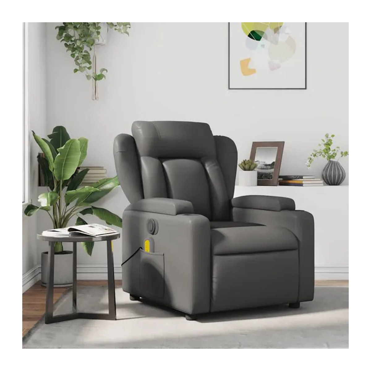 Vidaxl Aufklappbarer Massagesessel in Grau mit Kunstlederbezug und modernem Design - Bild 1