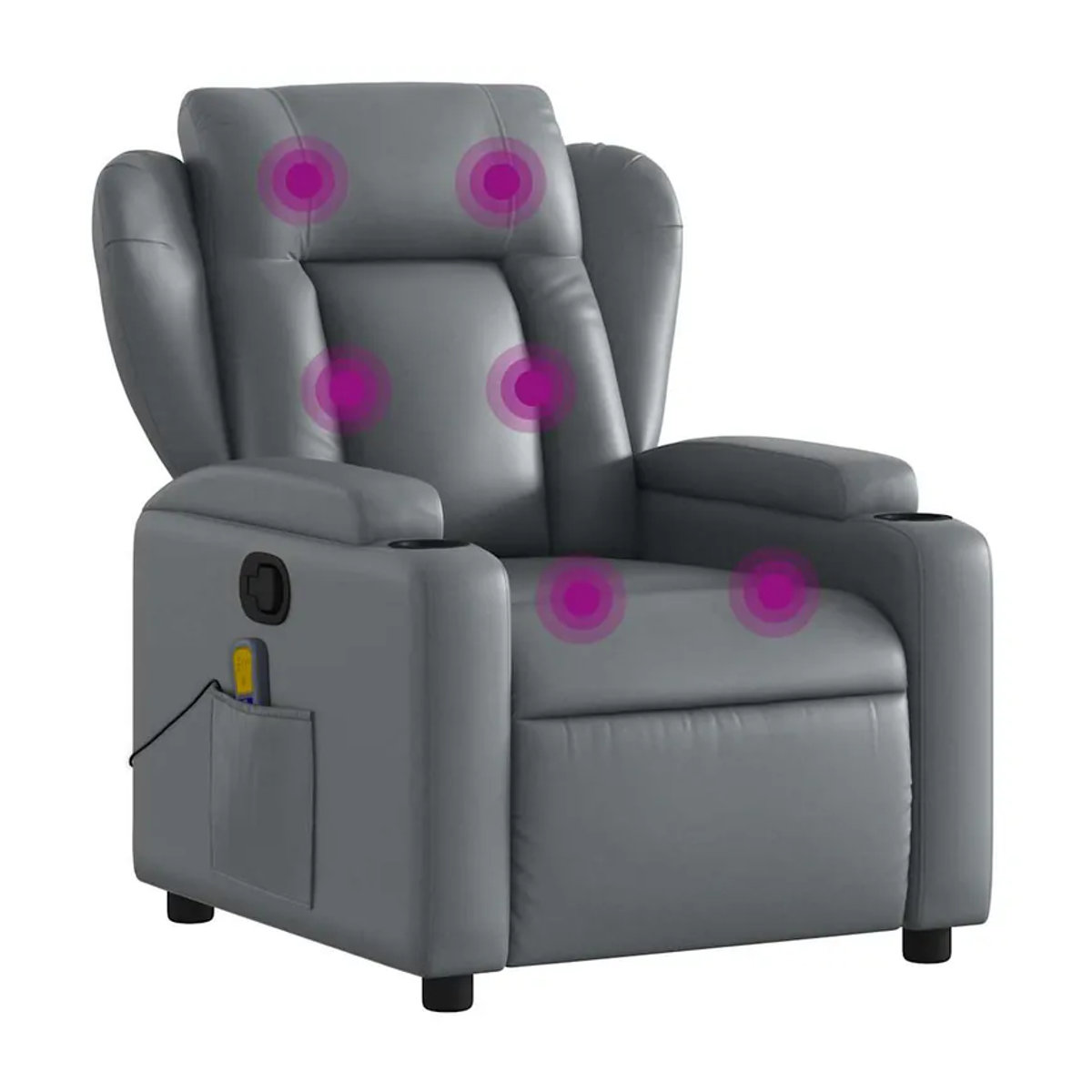 Vidaxl Aufklappbarer Massagesessel in Grau mit Kunstlederbezug und modernem Design - Bild 3