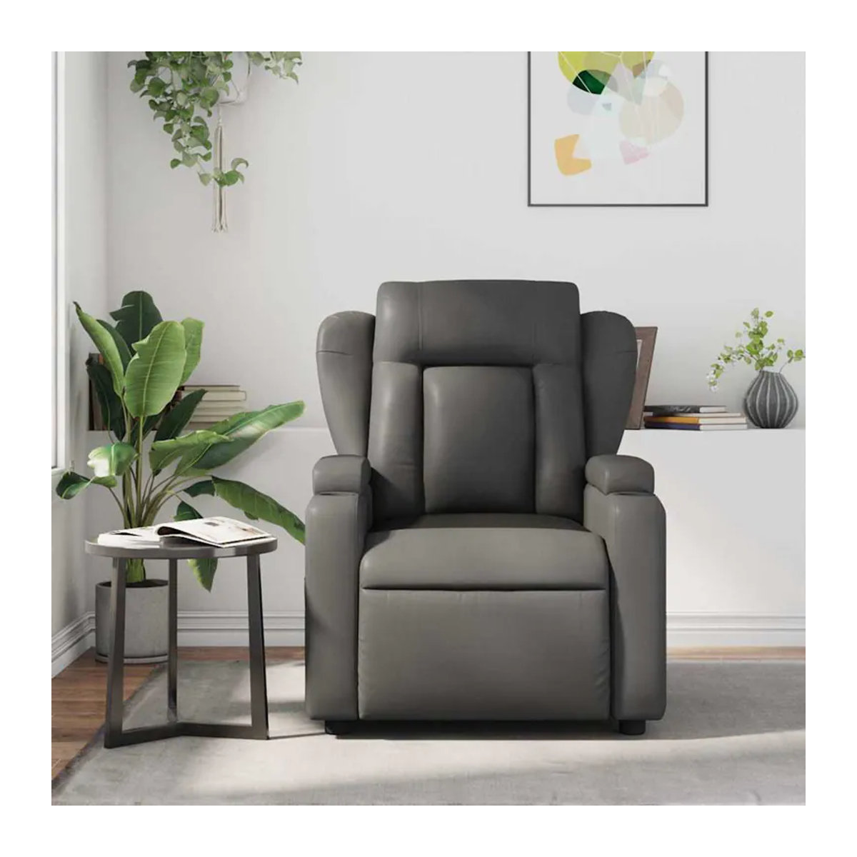 Vidaxl Aufklappbarer Massagesessel in Grau mit Kunstlederbezug und modernem Design - Bild 4
