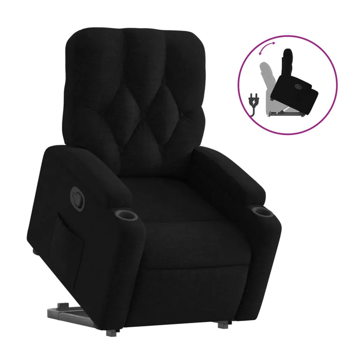 Vidaxl Aufstehhilfe für Sessel für Senioren, Schwarz, Stoffbezogen - Bild 3