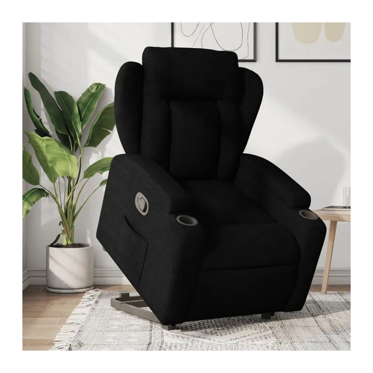 Vidaxl Aufstehhilfe für Sessel für Senioren, Schwarz, Stoffbezogen - Bild 1