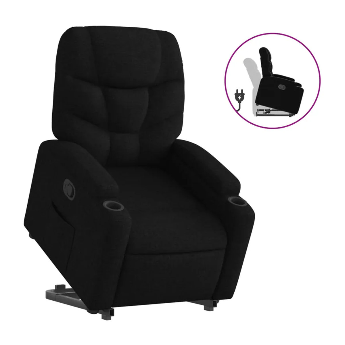 Vidaxl Aufstehhilfe für Sessel für Senioren, Schwarz, Stoffbezogen - Bild 5
