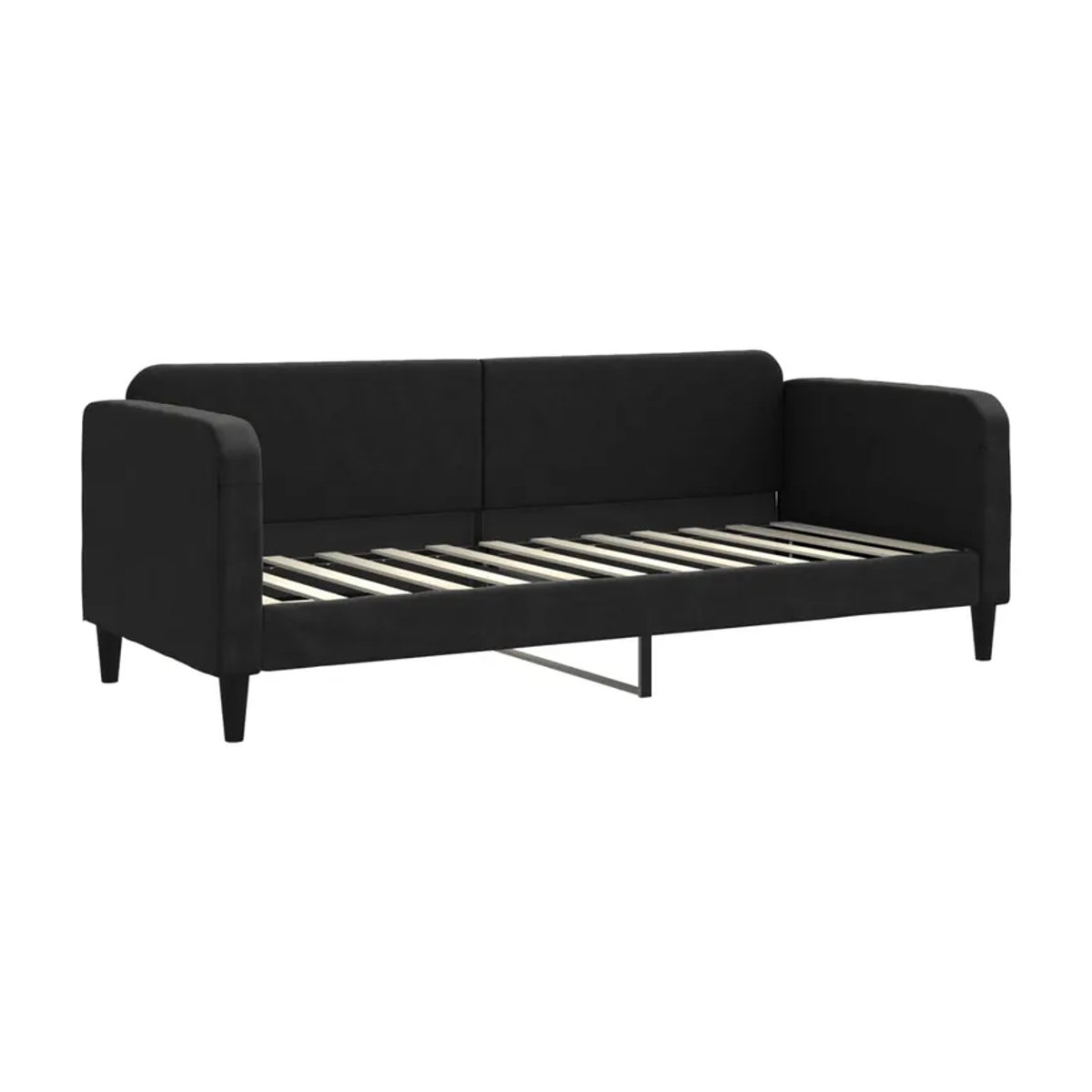 Vidaxl Ausziehbare Liege mit Matratze in Schwarz aus Stoff, B/L: 80 x 200 cm - Bild 2