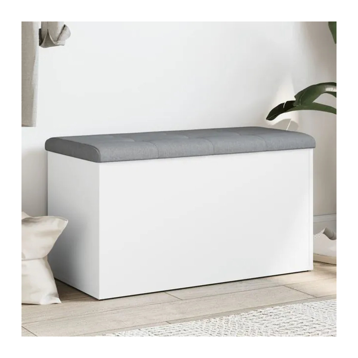 Vidaxl Bank mit Stauraum und Drehtüren, Weiß, B/T/H: 82 x 42 x 45 cm - Bild 1