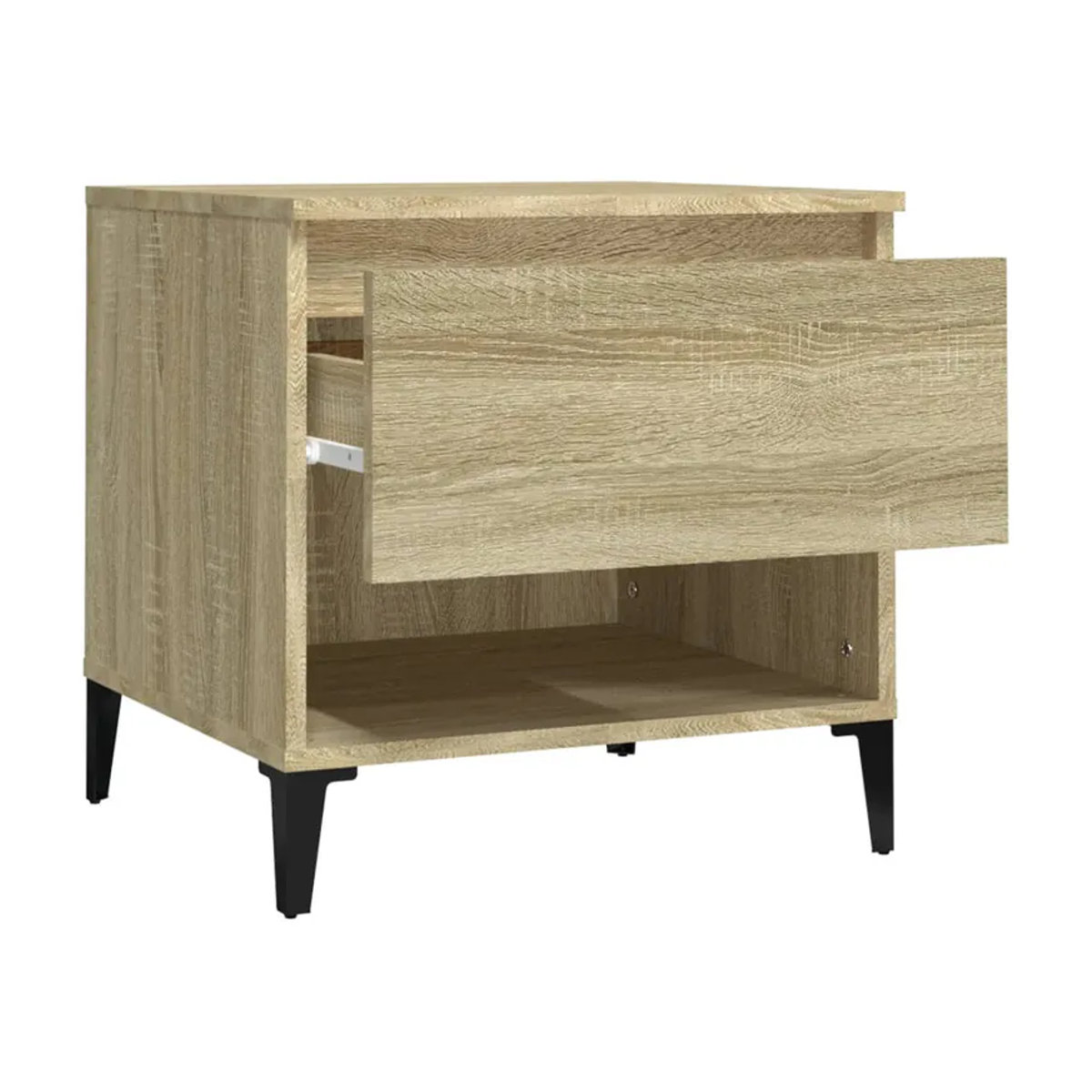 Vidaxl Beistelltisch Set 2 Stück im Industrial Design, Sonoma-Eiche und Braun, B/T/H: 50 x 46 x 35 cm - Bild 4