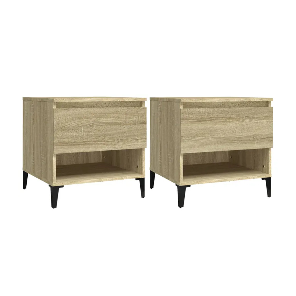 Vidaxl Beistelltisch Set 2 Stück im Industrial Design, Sonoma-Eiche und Braun, B/T/H: 50 x 46 x 35 cm - Bild 5