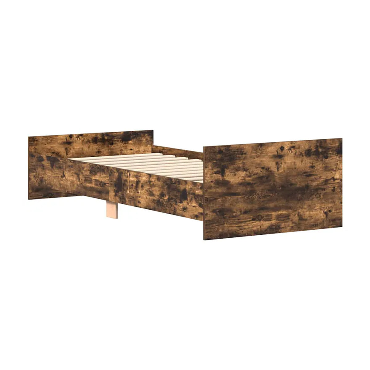 Vidaxl Bett aus Holzwerkstoff in Geräucherte Eiche, Braun, B/T/H: 190 x 75 cm - Bild 3