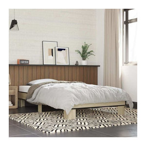 Vidaxl Bettgestell Einzelbett Sonoma-Eiche aus Holzwerkstoff und Metall, Breite: 75 cm, Länge: 190 cm