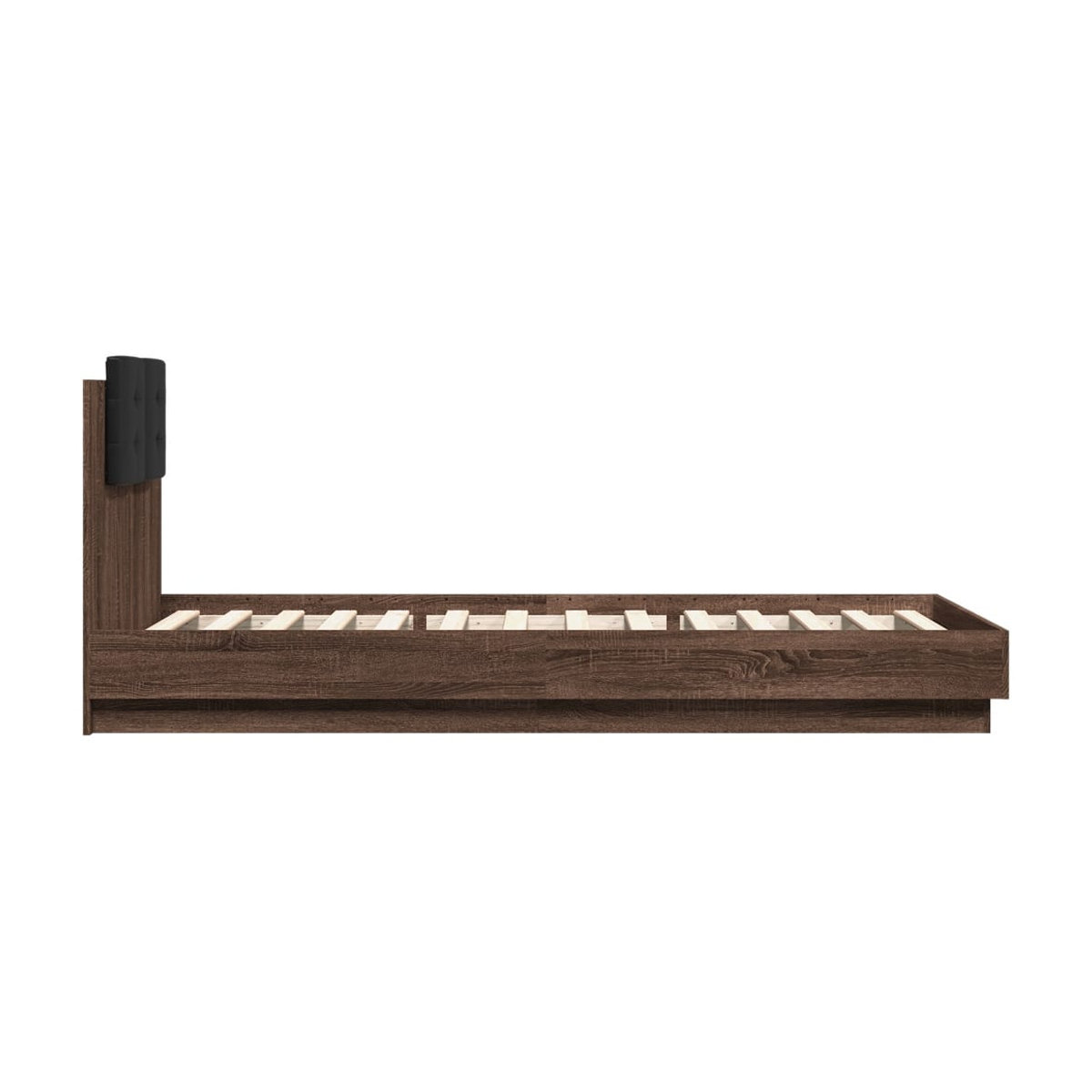 Vidaxl Bettgestell mit Kopfteil und LED in Brauneiche, Modernes Design, B/T/H: 100 x 200 cm - Bild 4