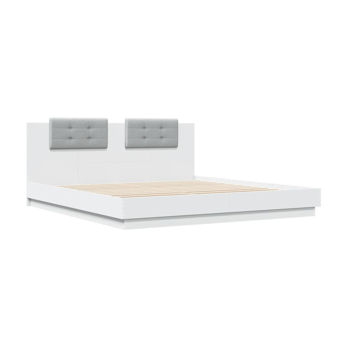 Vidaxl Bettgestell mit Kopfteil und LED in Weiß, B: 160 cm, L: 200 cm - Bild 2