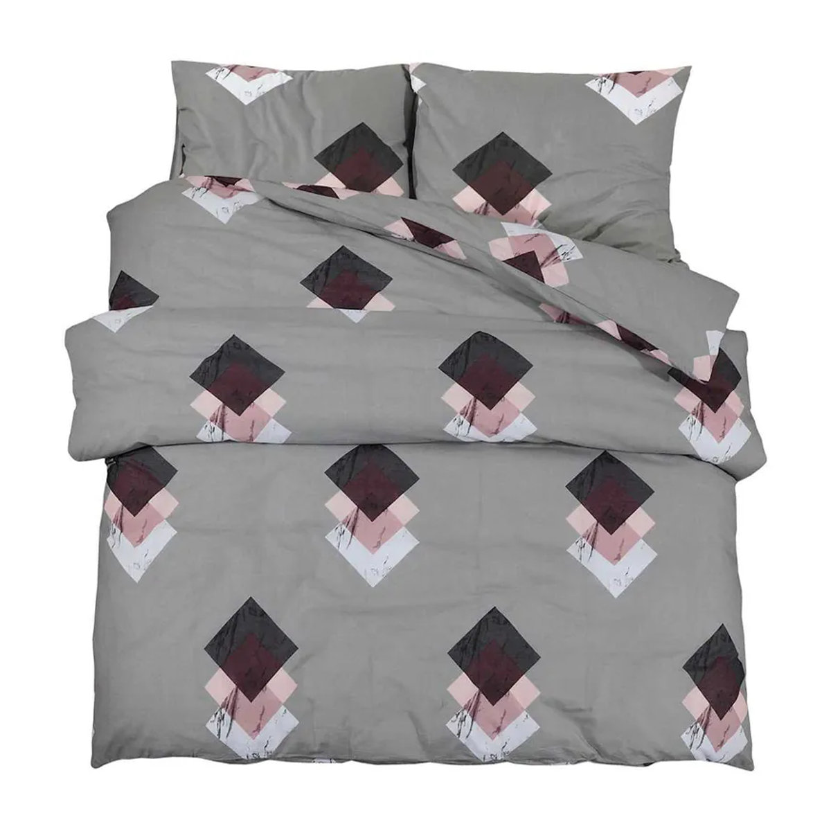 Vidaxl Bettwäsche-Set aus Baumwolle, Grau, 200 x 220 cm - Bild 4