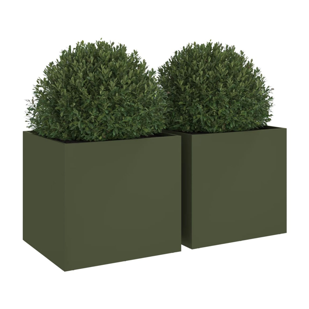 Vidaxl Blumentöpfe aus Metall, 2 Stück, Grün, B: 49 cm, T: 47 cm, H: 46 cm - Bild 6