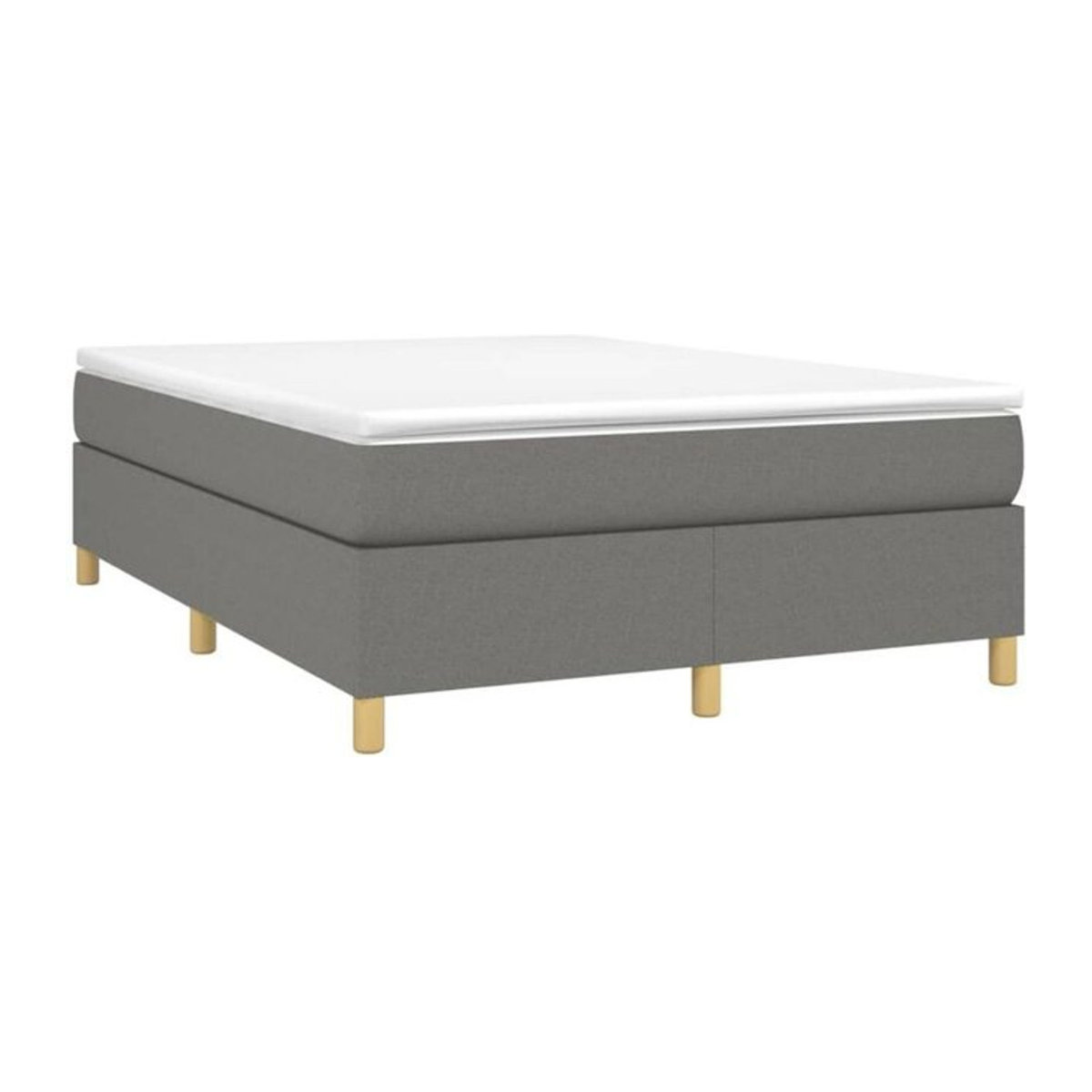 vidaxl Boxspringbett in Anthrazit aus Stoff und Holzwerkstoff, B/T/H: 140 x 200 x 35 cm - Bild 1