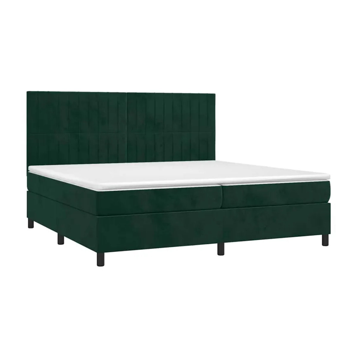 Vidaxl Boxspringbett Kontinentalbett mit Matratze und LED in Grün aus Samt, B/T: 200 x 200 cm - Bild 3