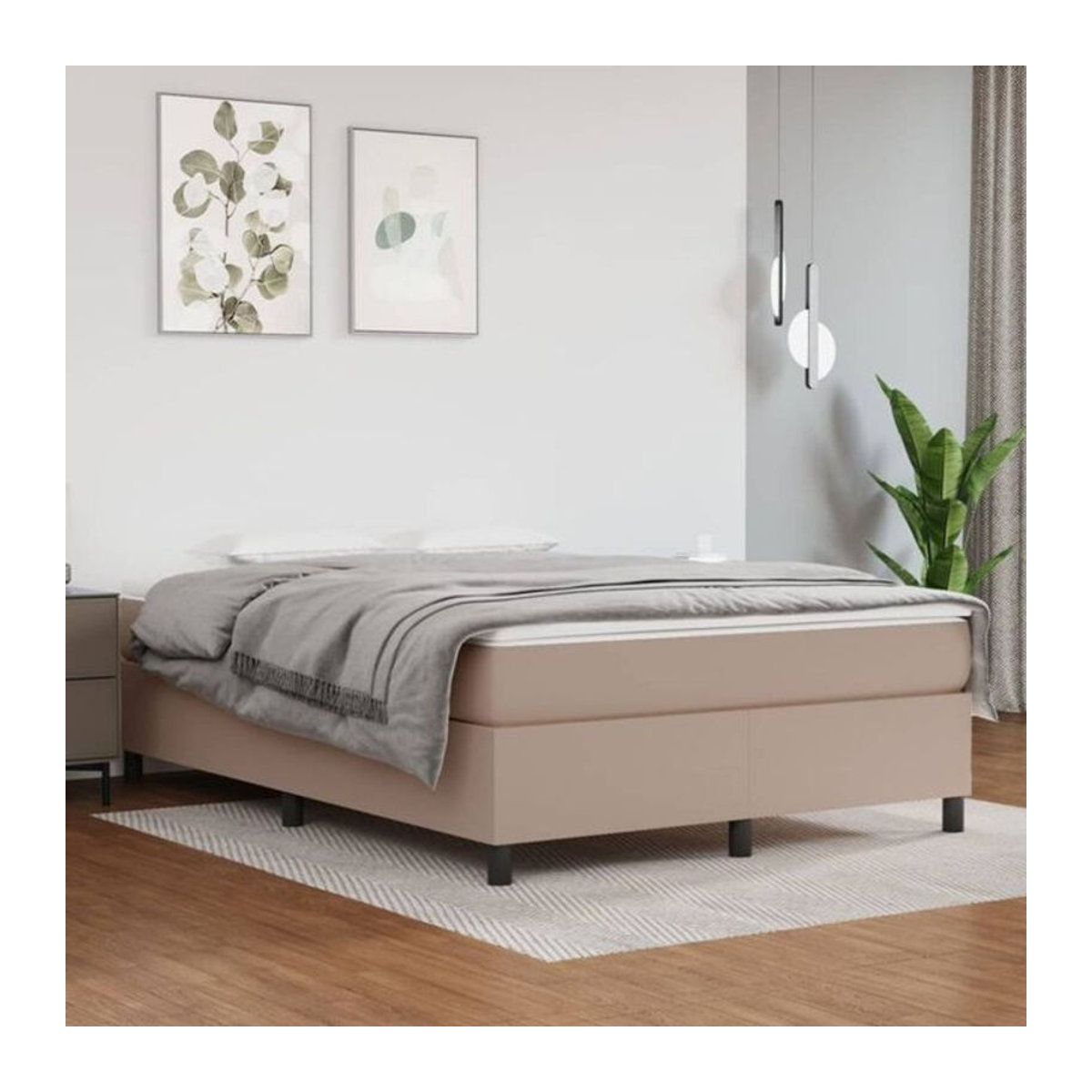 Vidaxl Boxspringbett Matratze mit Taschenfederkern in Braun und Weiß, B/T/H: 140 x 203 x 35 cm - Bild 1