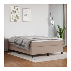 Vidaxl Boxspringbett Matratze mit Taschenfederkern in Braun und Weiß, B/T/H: 140 x 203 x 35 cm