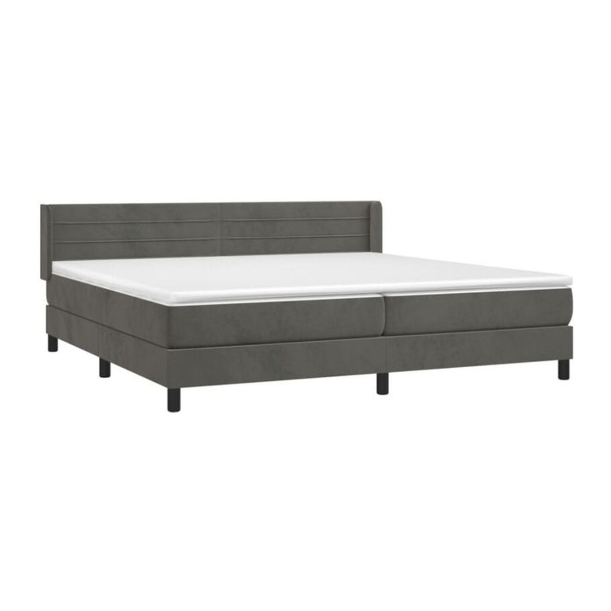 Vidaxl Boxspringbett mit Matratze aus Samt in Anthrazit, B/T: 200 x 200 cm - Bild 1