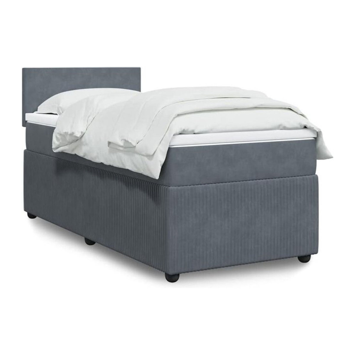 Vidaxl Boxspringbett mit Matratze aus Samt in Anthrazit B/T/H: 100 x 200 x 100,5 cm - Bild 1