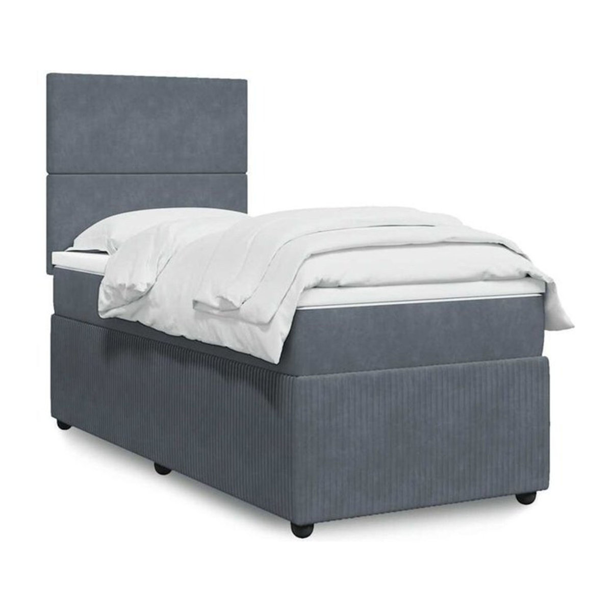 VIDAXL Boxspringbett mit Matratze aus Samt in Anthrazit B/T/H: 100 x 200 x 140,5 cm - Bild 1