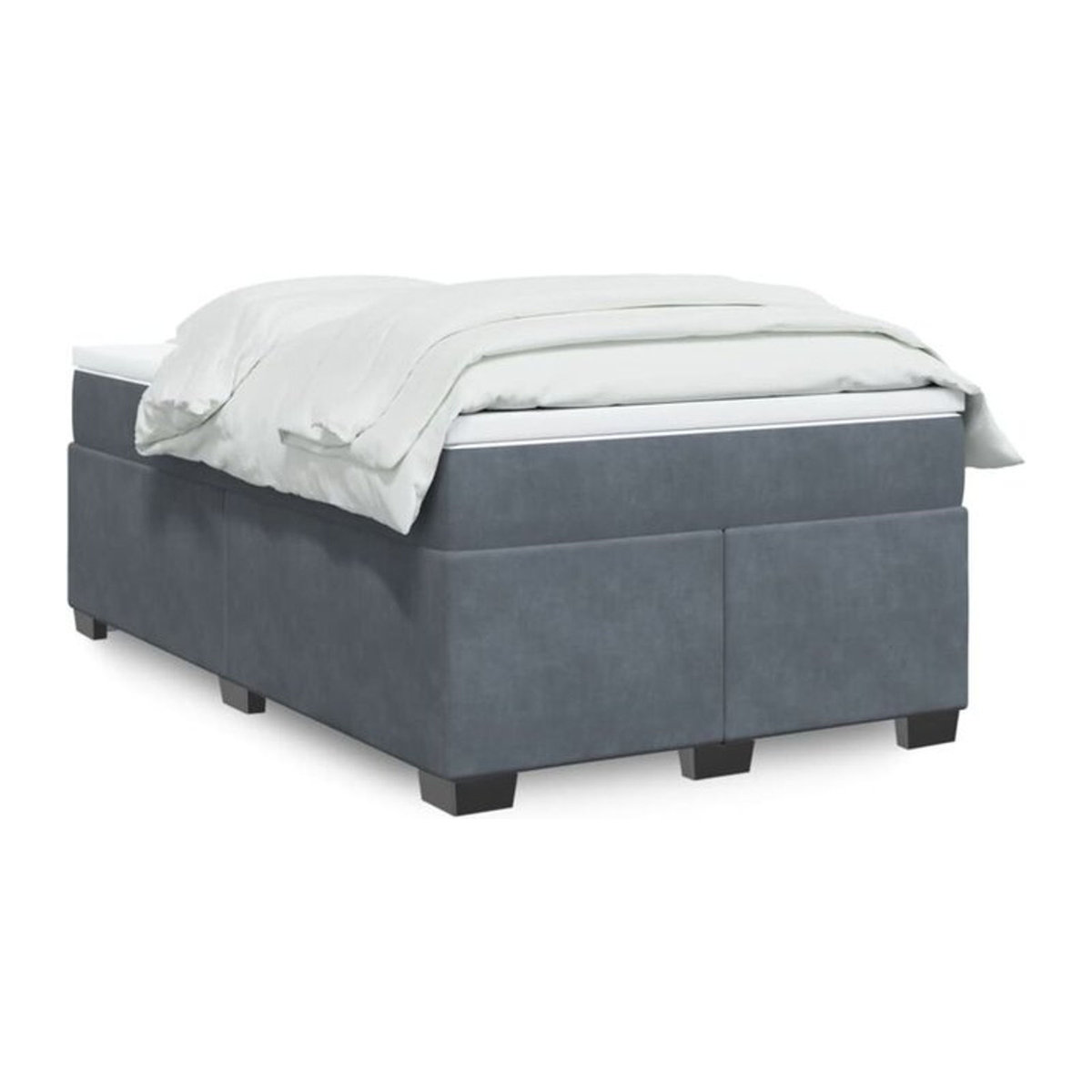 Vidaxl Boxspringbett mit Matratze aus Samt in Anthrazit, B/T/H: 120 x 200 x 46 cm - Bild 1