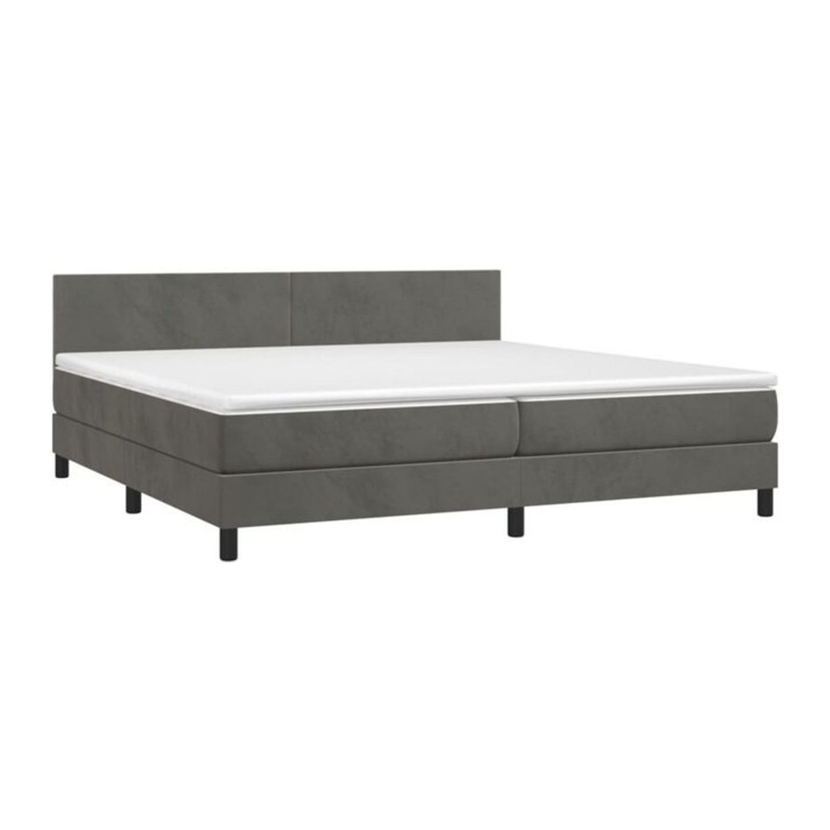 Vidaxl Boxspringbett mit Matratze aus Samt in Anthrazit B/T/H: 200 x 200 x 78 cm - Bild 1