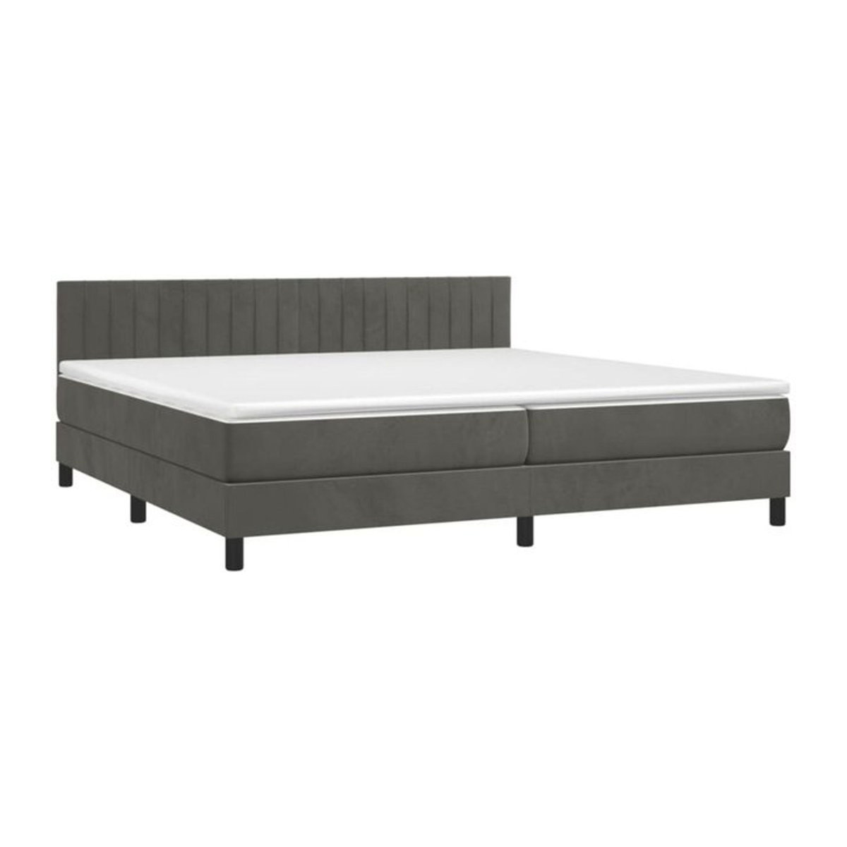 Vidaxl Boxspringbett mit Matratze aus Samt in Anthrazit B/T/H: 200 x 200 x 88 cm - Bild 1