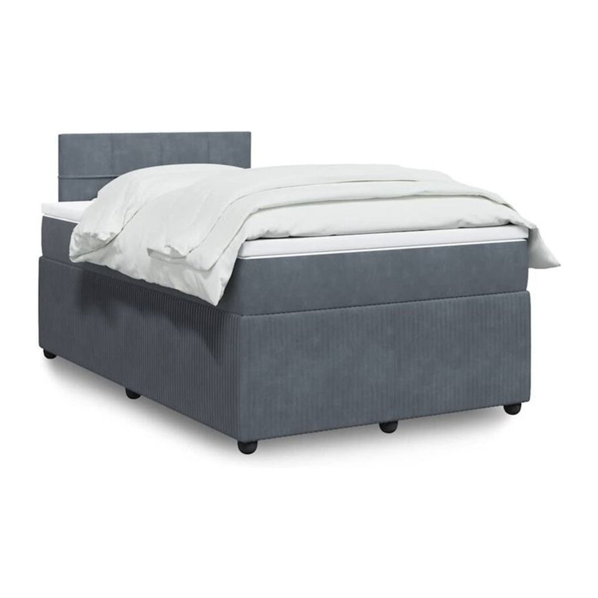 Vidaxl Boxspringbett mit Matratze aus Samt in Anthrazit Grau, B/T/H: 190 x 120 x 100,5 cm - Bild 1