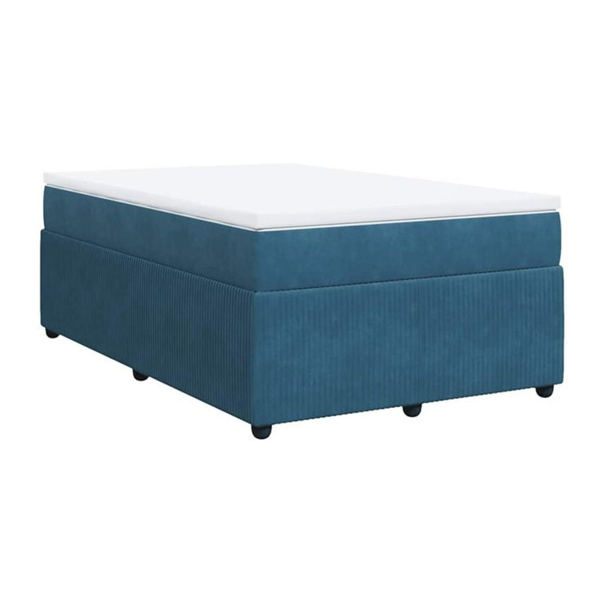 vidaxl Boxspringbett mit Matratze aus Samt in Blau, B/T: 120 x 190 cm - Bild 1