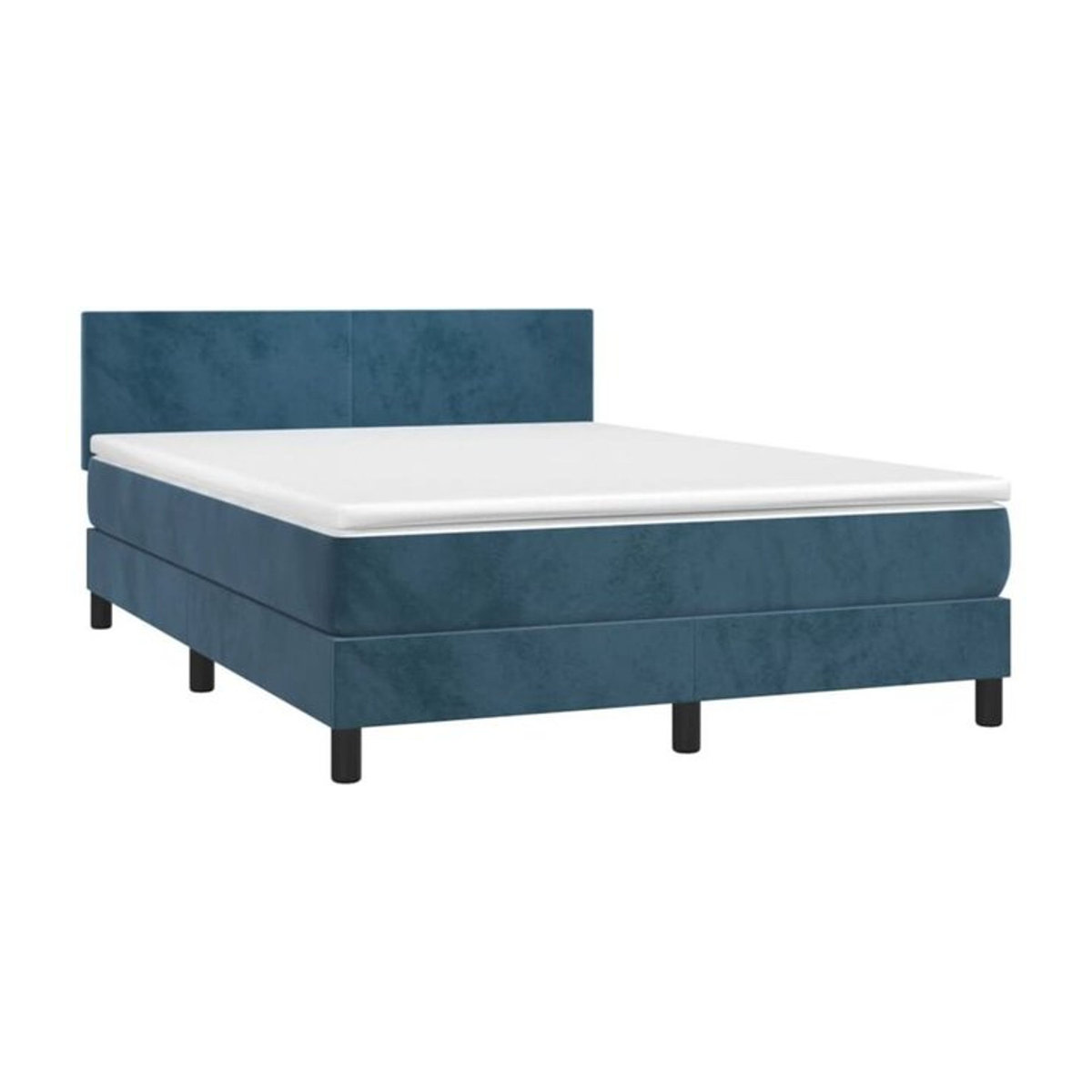 Vidaxl Boxspringbett mit Matratze aus Samt in Blau, B/T/H: 140 x 200 cm - Bild 1