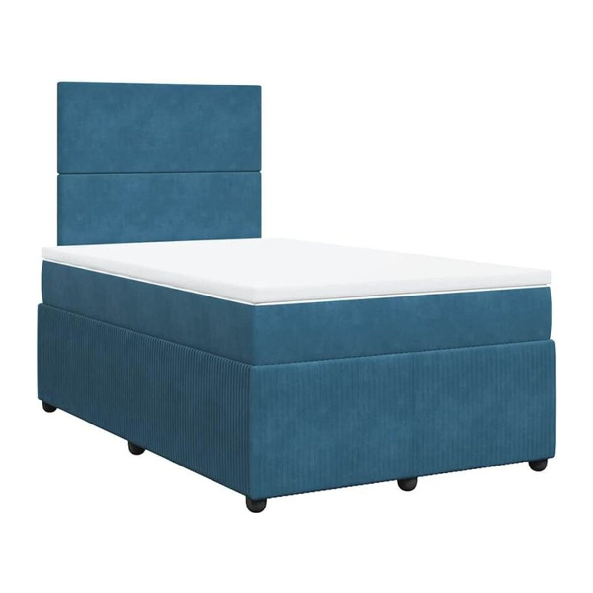 vidaxl Boxspringbett mit Matratze aus Samt in Blau, B/T/H: 190 x 120 x 140,5 cm - Bild 1