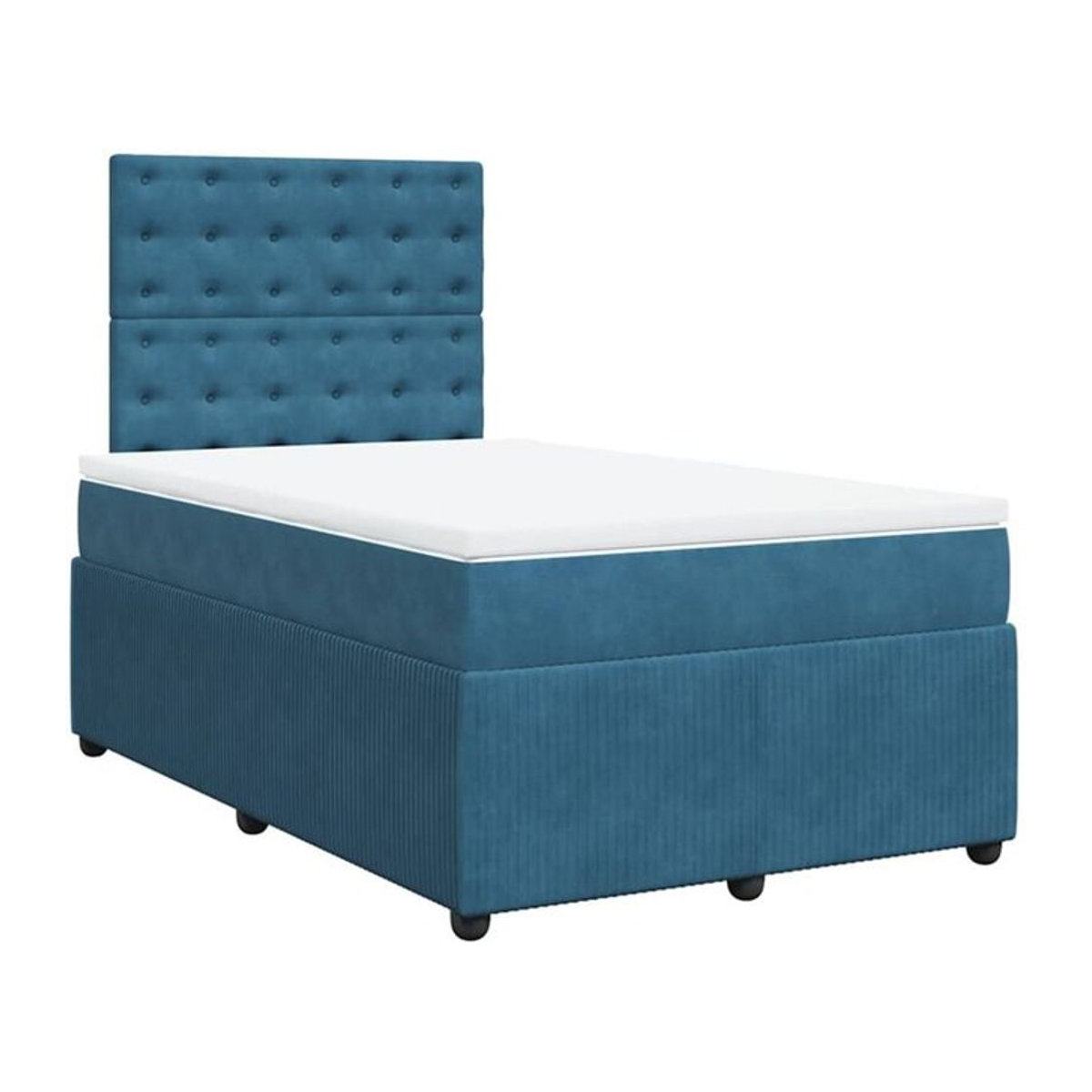vidaxl Boxspringbett mit Matratze aus Samt in Blau, B/T/H: 190 x 120 x 140,5 cm - Bild 1