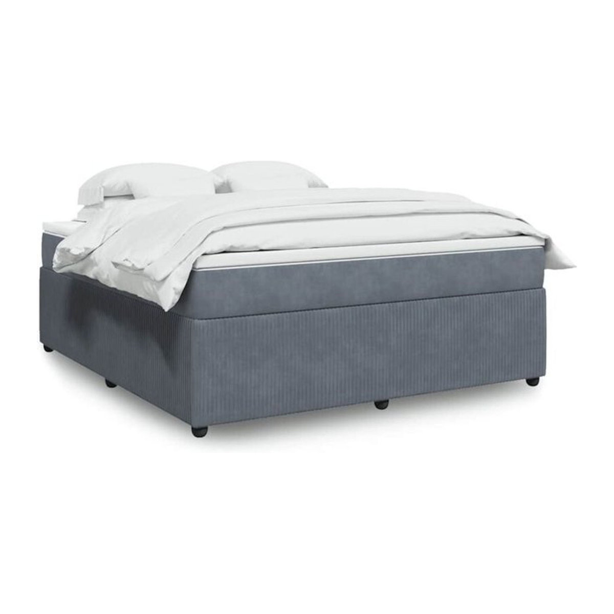 Vidaxl Boxspringbett mit Matratze aus Samt in Dunkelgrau B/T/H: 180 x 200 x 46 cm - Bild 1