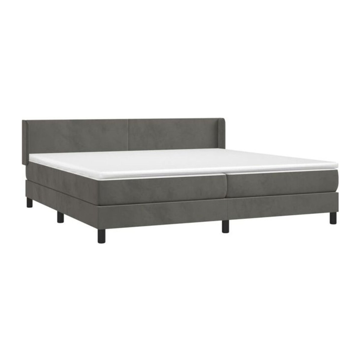 Vidaxl Boxspringbett mit Matratze aus Samt in Dunkelgrau B/T/H: 200 x 200 x 203 cm - Bild 1