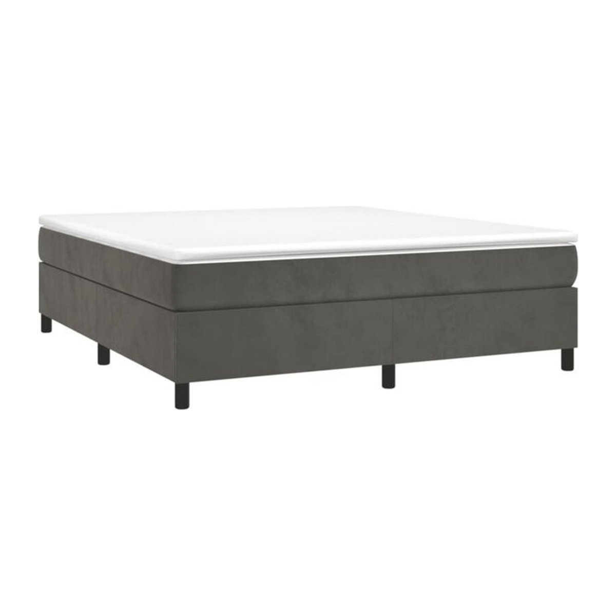 Vidaxl Boxspringbett mit Matratze aus Samt in Dunkelgrau B/T/H: 200 x 200 x 35 cm - Bild 1