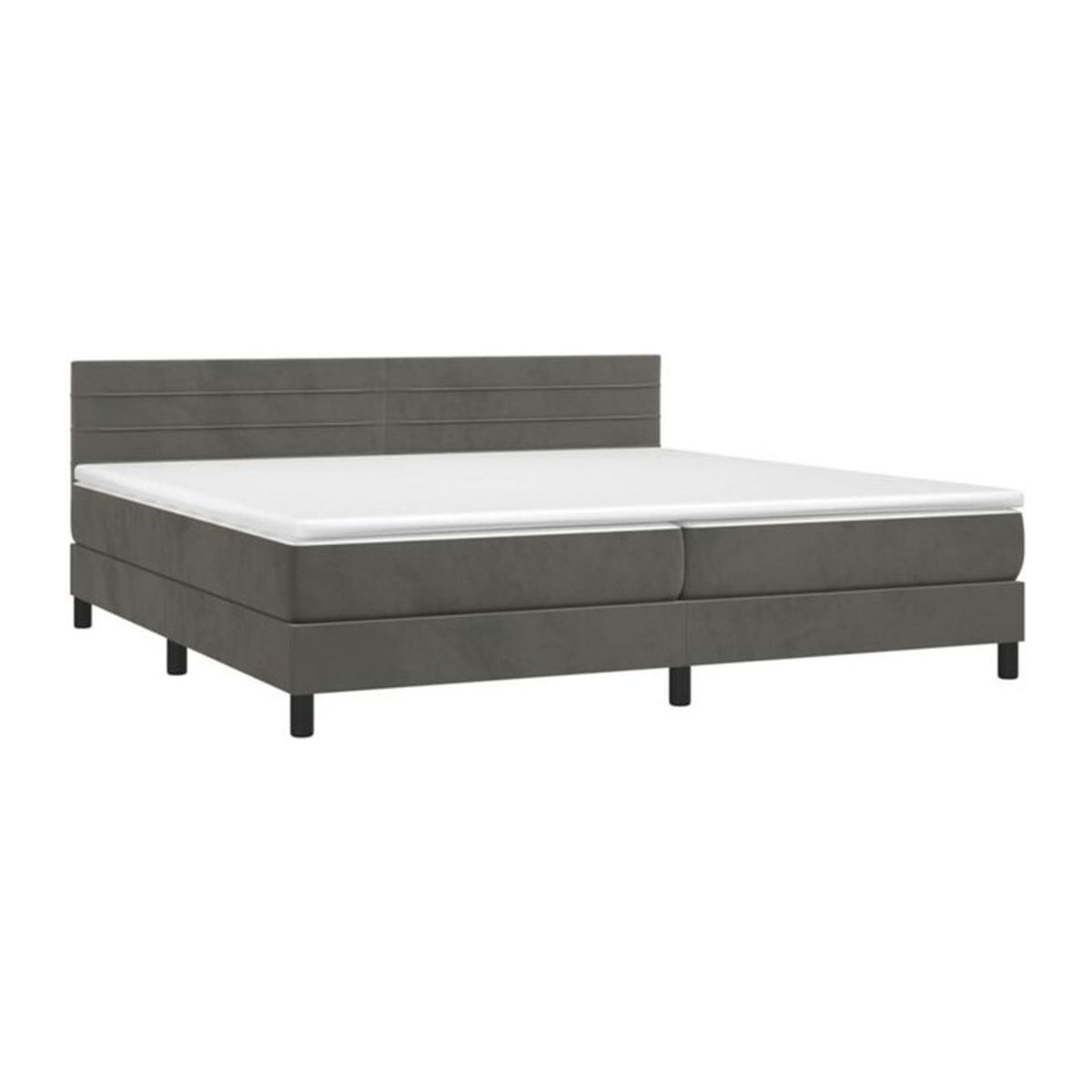Vidaxl Boxspringbett mit Matratze aus Samt in Dunkelgrau B/T/H: 200 x 200 x 88 cm - Bild 1
