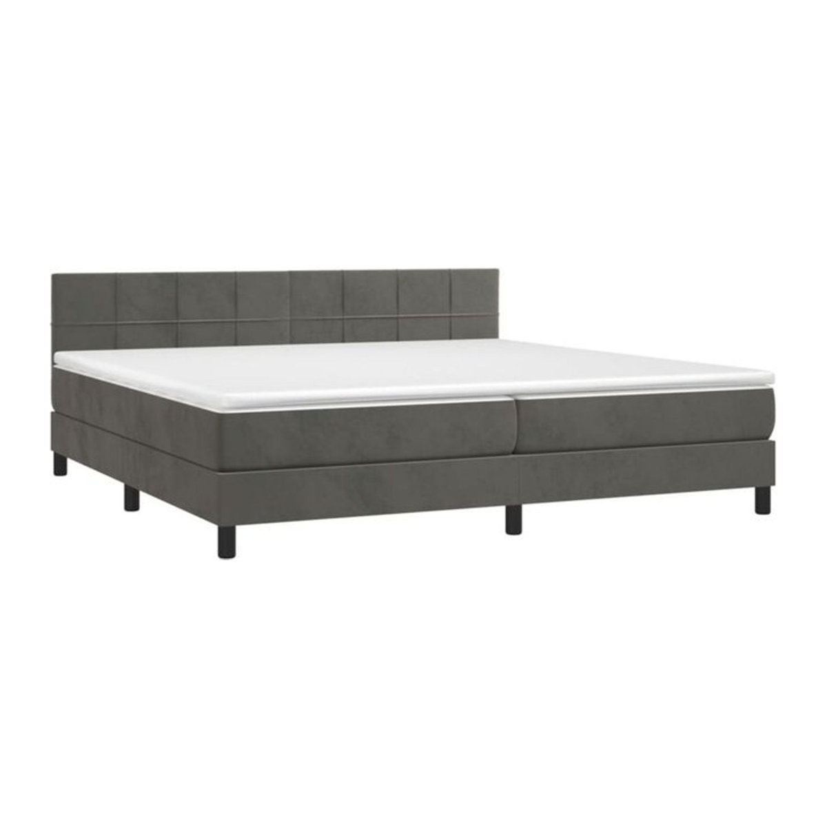 Vidaxl Boxspringbett mit Matratze aus Samt in Dunkelgrau B/T/H: 200 x 200 x 88 cm - Bild 1