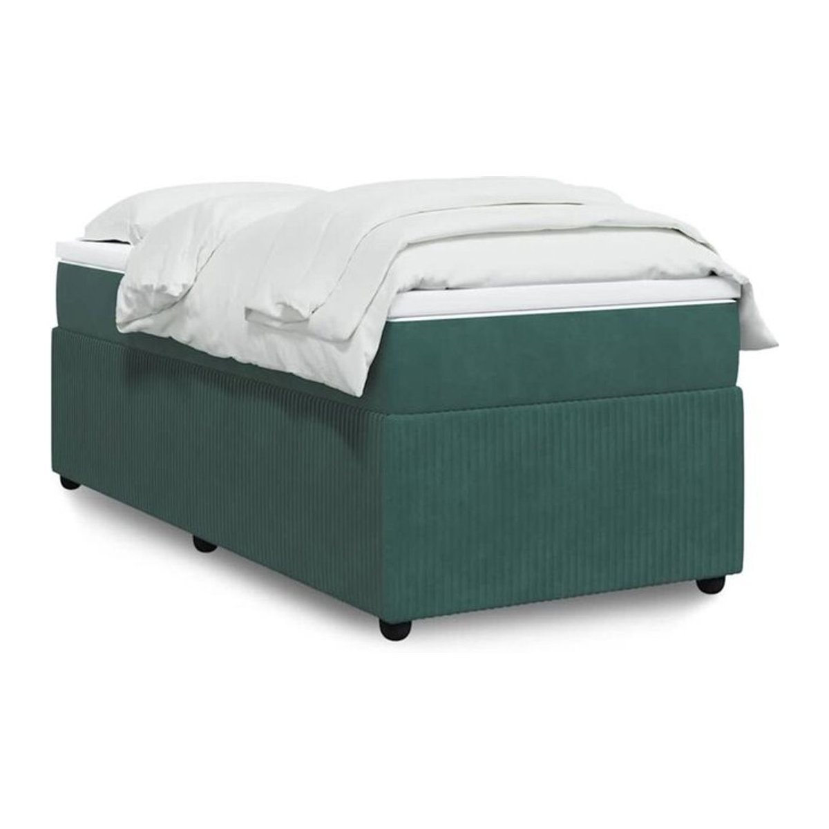 Vidaxl Boxspringbett mit Matratze aus Samt in Dunkelgrün B/T/H: 90 x 200 cm - Bild 1